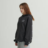 WHATTHE 3D ミックス ロゴ プリント パｰカー/WHATTHE 3D Mixed Logo Print Hoodie (Heavy Sweat) Black