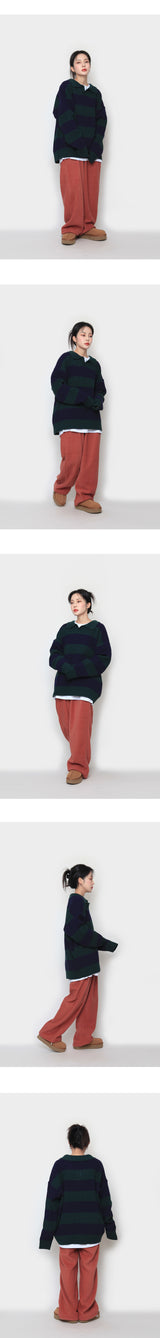 ツートーンカラーカラーニットウェア / two-tone colored collar knitwear