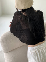 夏 ベーシック ストリング リボン クロップド ボレロ カーディガン/[6 colors] Honey Summer Basic String Ribbon Cropped Bolero Cardigan
