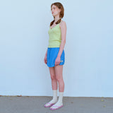 ピンストライプミニスカート / PIN STRIPE MINI SKIRT, BLUE