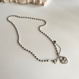 ラブハートロックボールドチェーンハンドメイドネックレス / jalo Love Heart Lock Bold Chain Handmade Necklace