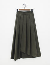アンバランスプリーツスカート / Unbalanced pleated skirt (2color)