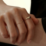 14K gold square chain ring (6679682646134)
