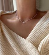 pd パールカラービーズチョーカーネックレス/pd Pearl Color Beads Choker Necklace