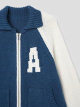 Classic jacquard knit zip-up 2color