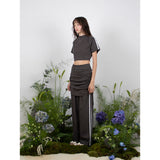 トラックシャーリングスカートパンツ / TRACK SHIRRING SKIRT PANTS - CHARCOAL