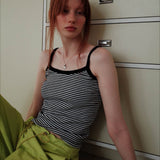 ストライプスリーブレス / STRIPE SLEEVELESS_BLACK