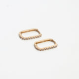 [single earring]14K gold rectangle one-touch earring (6680494145654)
