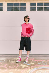 KIRSH X MISAKI KAWAI DRAWING KNIT VEST [PINK]