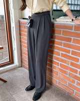 [SHOPPERMADE] サイドバックルツーピンタックスラックス (4color) (6687131795574)