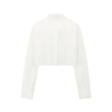 ネクタイクロップシャツ/0 1 CT necktie crop shirt - WHITE