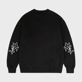 [UNISEX] エルボーツードローイングラインフラワースウェットシャツ
