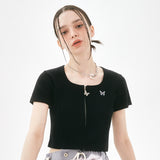 [NF] BELLEZA SQUAR NECK ZIP-UP (BLACK)_F22QB427