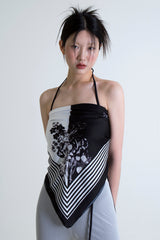 グラフィックスカーフ/GRAPHIC SCARF [BLACK/WHITE]
