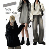 [10 Colors] Roach Big Boxy Habee Round Knitwear