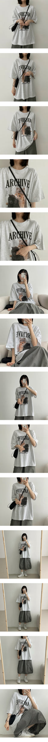 イブズキャットショートスリーブTシャツ / Eve's cat short-sleeved T-shirt