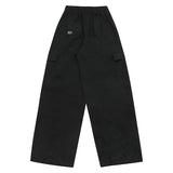 BLACK OVERSIZE STRING CARGO PANTS
