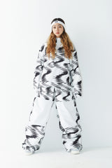 ウェーブベルベットスーパーワイドボックスパンツ / BSR2223FWPT016 ZGZG WAVE VELVET SUPER WIDE BOX PANTS WHITE