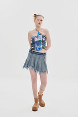 デニムプリーツスカート / DENIM PLEATS SKIRT