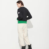 [UNISEX] MARION STRIPE JUMPER, IVORY + BLACK (6627530047606)