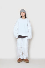2wayナイロンスェットシャツ / two-way nylon sweatshirt