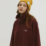 SAILOR HALF ZIP-UP JERSEY DRESS_BURGUNDY