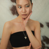 スタッドプレスドハートネックレス / stud pressed heart necklace