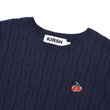 スモールチェリーケーブルクロップニット／SMALL CHERRY CABLE CROP KNIT [DARK NAVY]