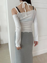 バターキュービックオフショルダーTシャツ/Butter Cubic Off Shoulder T-shirt (3color)