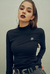 ギャザーラインポイントロゴTシャツ / HIDE Shirring Top (4606078517366)