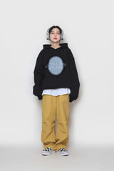 スプレーペインティングエンブロイダリーフーディ / Spray Painting Embroidered Hood