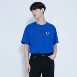 [UNISEX]Small Drawing Smile White Clip Short Sleeve Tee_6color (6567257374838)