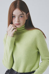 ホールガーメントカシミアタートルネックニット / Whole Garment Cashmere Turtleneck Knit [Lime Green]