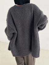 アルパカウールボクシーカーディガン / Alpaca wool boxy cardigan (4color)