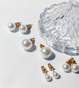 [4 SET] WHITE PEARL EARRING