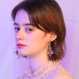 drop pentagon flower earrings (6565967954038)