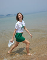 【OUTLET】グランマプリントクロップTシャツ GREEN