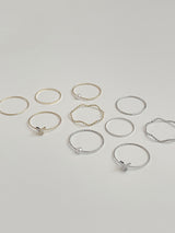 [5 set] Cree Butterfly layered ring set