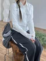 パリカラーTシャツ/Paris collar T-shirt (2color)