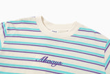 オールウェイズ刺繍ストライプTシャツ / ALWAYS EMBROIDERED STRIPE T-SHIRT(IVORY)