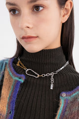 ヘビーアンドチャンキーミックスチェーンネックレス/[Unisex] Heavy and chunky mix chain necklace