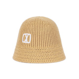 VA Square Applique Knit Bucket Hat / Beige