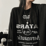 シースルートラ長袖ニットTシャツ