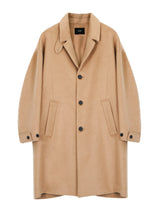 collar up single overfit coat beige (6615482826870)