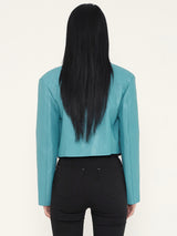CROP LEATHER JACKET - MINT (6636692144246)