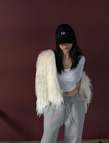 Deep U-neck Napping Cropped T-shirt