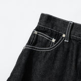 スティッチデニムミニスカート / STITCH POINT DENIM MINI SKIRT - BLACK