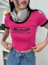 ブラーショートスリーブクロップドTシャツ