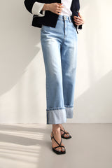 マリーンロールアップジーンズ / MARINE ROLL-UP JEANS / WIDE DENIM PANTS