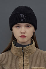 [20W]ROSE KNIT BEANIE / BLACK (4614350405750)